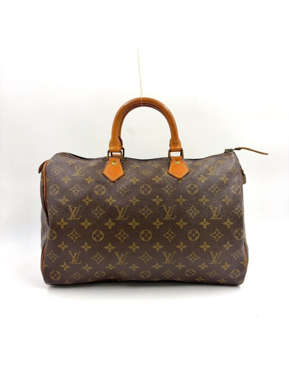 Louis Vuitton Speedy 35 Monogram Leather Brown Handbag Gold
